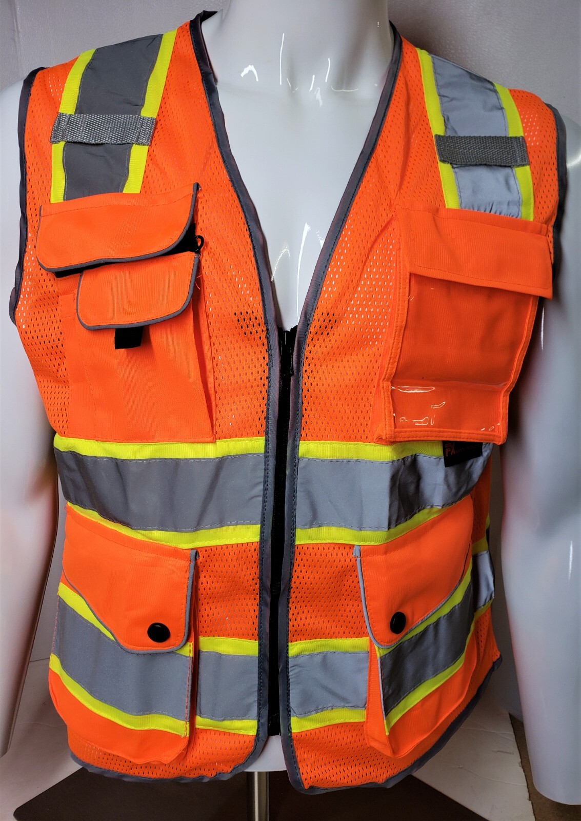 Class 2 Hi Visibility Reflective Orange Safety Vest (Small to 2XL)