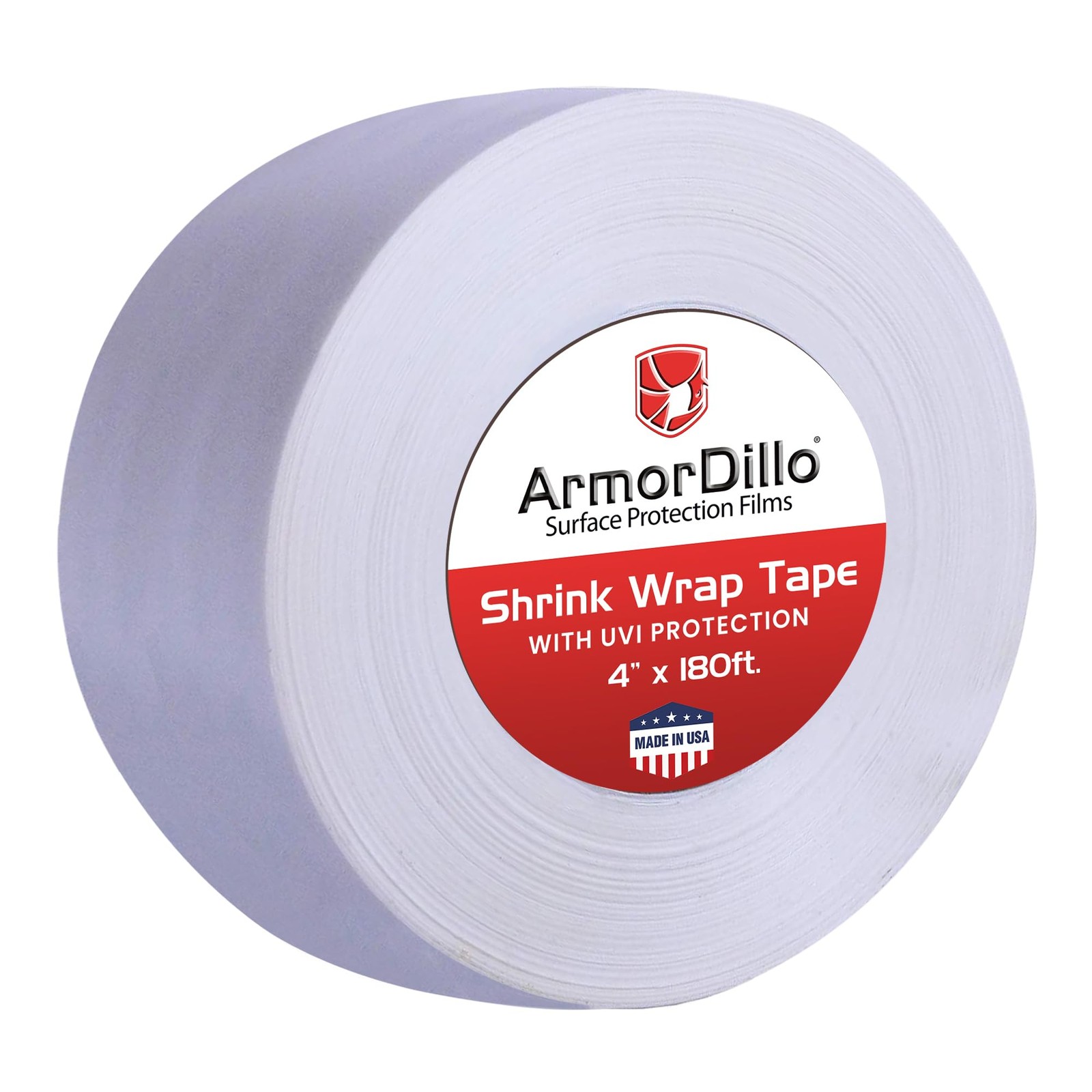 Poly Shrink Wrap Tape 1 Roll 4 Inch x 180 Feet White Waterproof Crash Wrap
