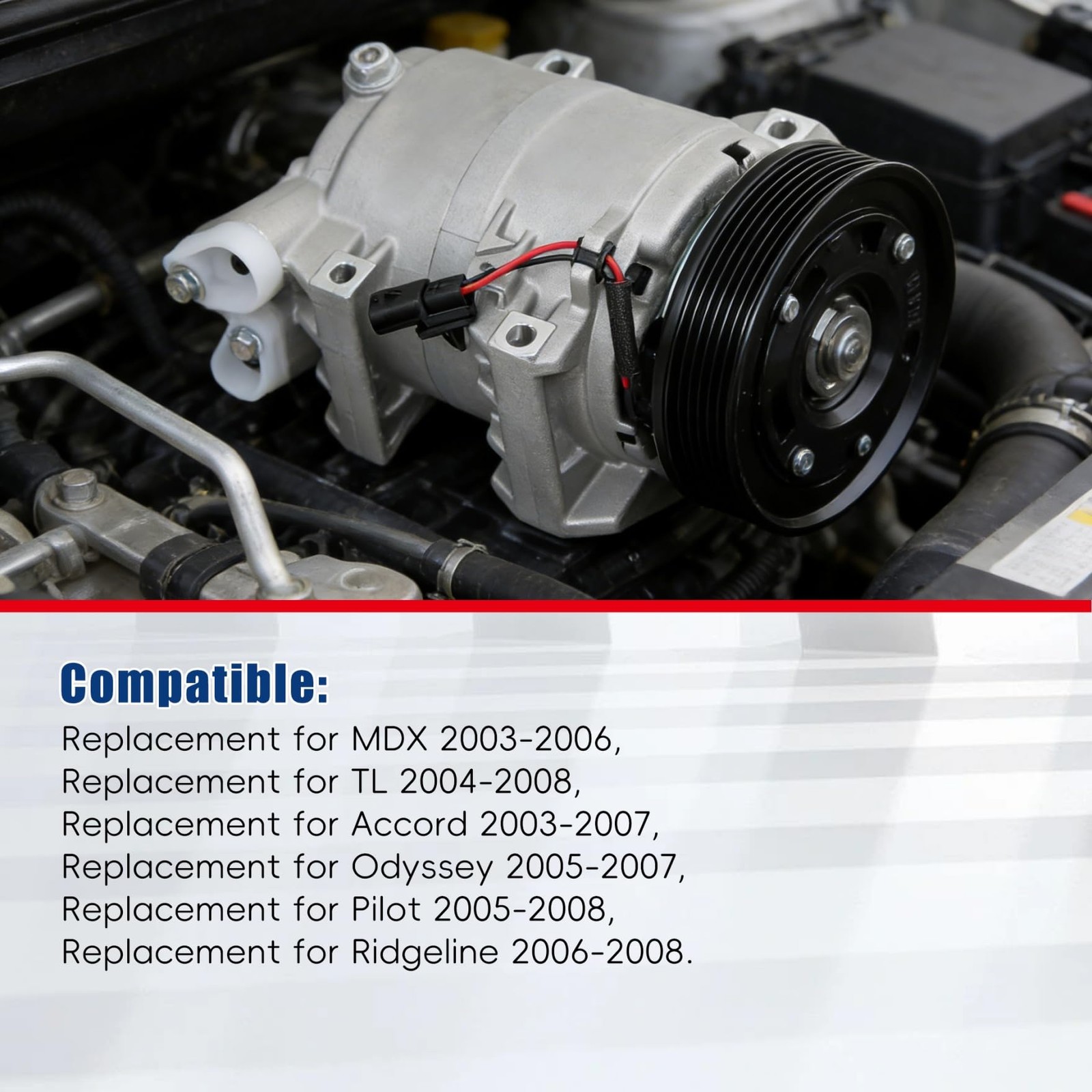 Waltyotur Ac Compressor A/C Clutch Co 10736C Replacement For Mdx Tl Accord