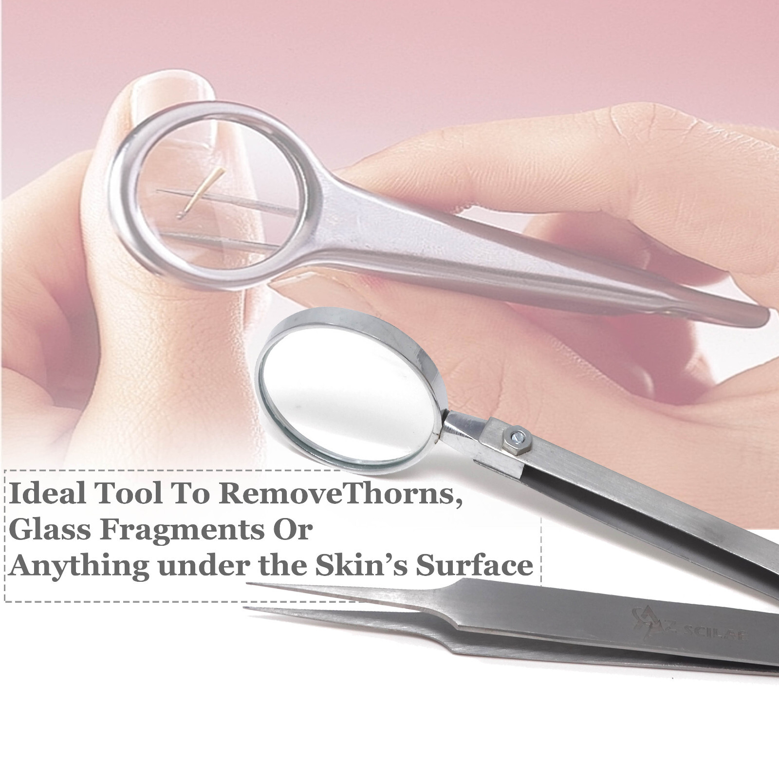 3x Splinter Removing Forceps With Magnifier First Aid Foreign Object Removal Kit