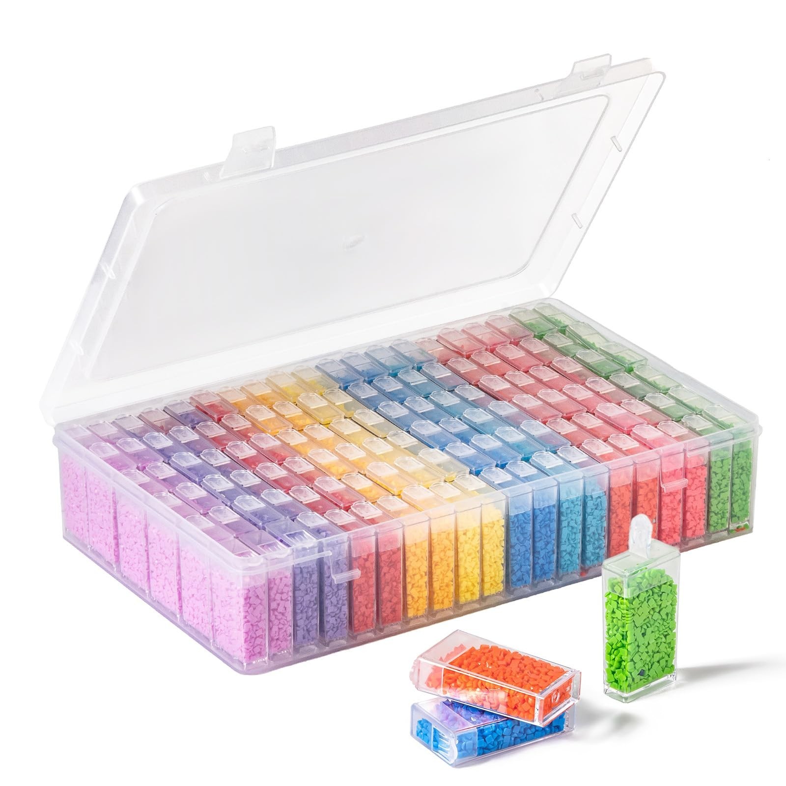Diamond Painting Storage Containers with Lids – 120PCS Portable Transparent P…