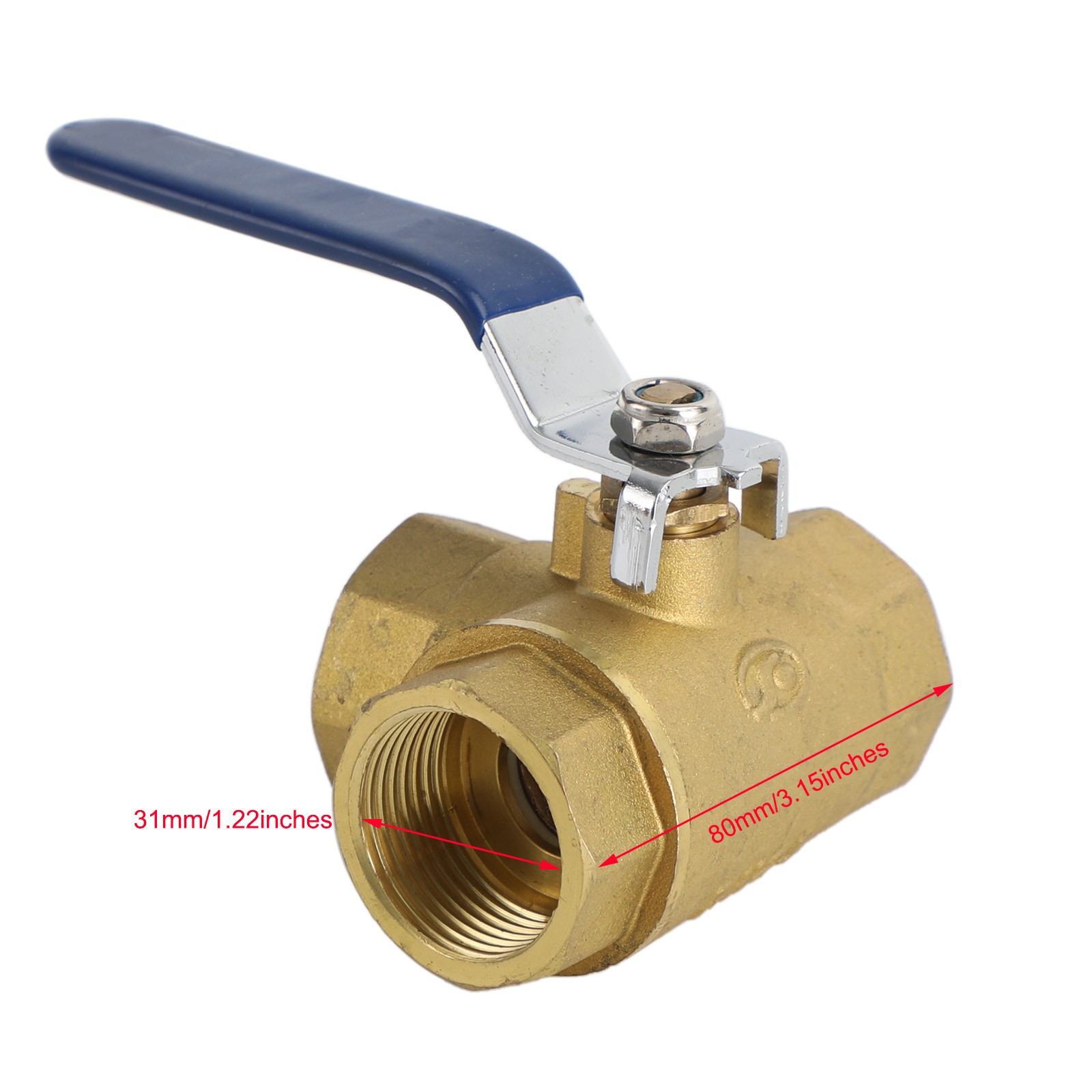 G1″ 3 Way Ball Valve Three T Port Brass Female Type For Water Oil And Gas US
