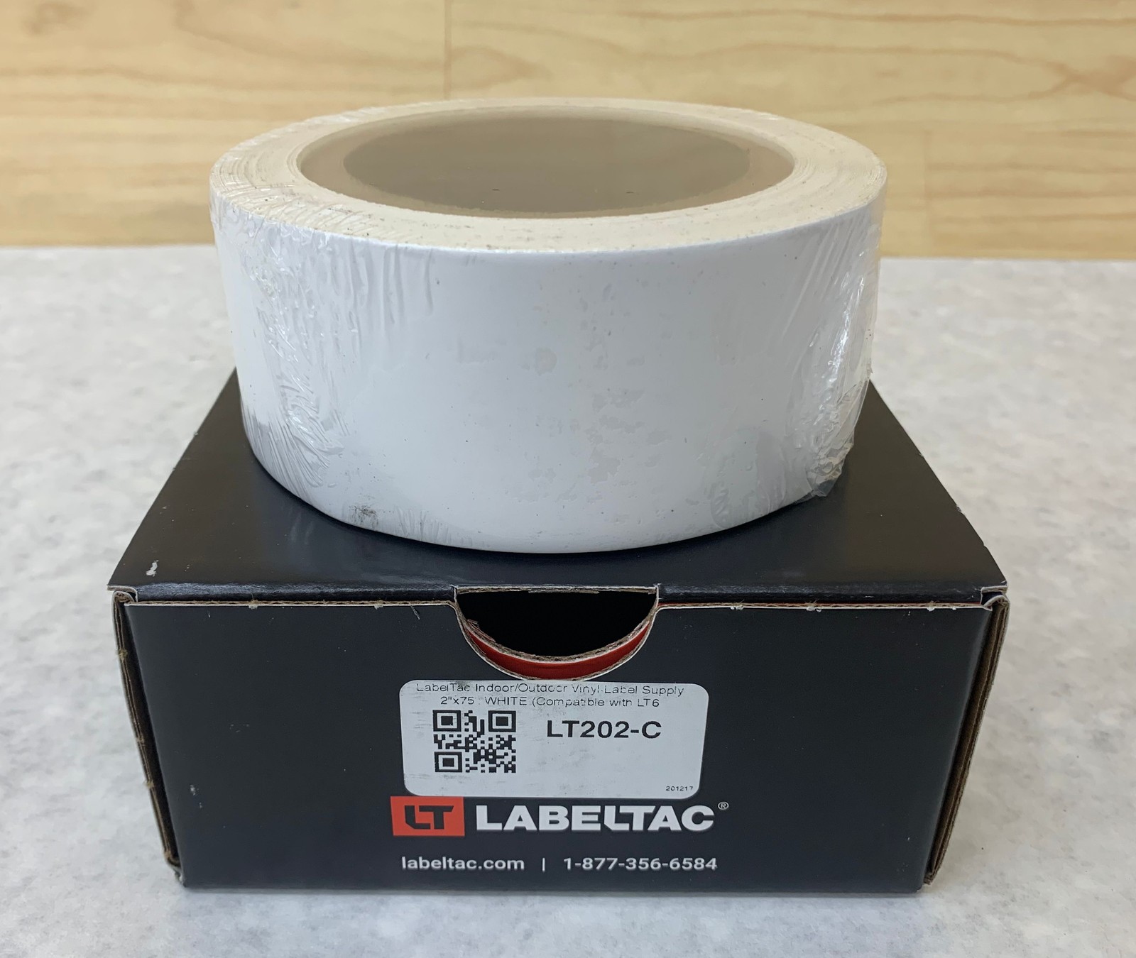 LabelTac LT202-C 2″x75′ White Indoor/ Outdoor Vinyl Label for LT6