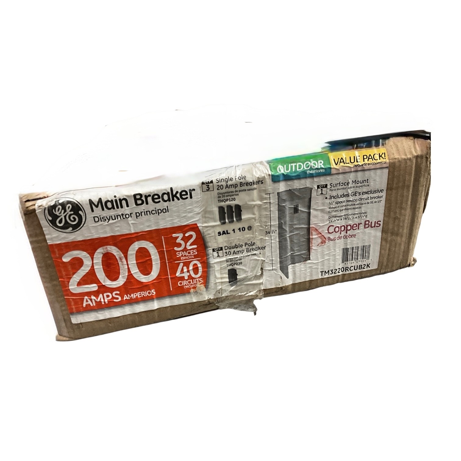 GE TM3220RCUB2K 200A 32 Space Main Breaker Panel