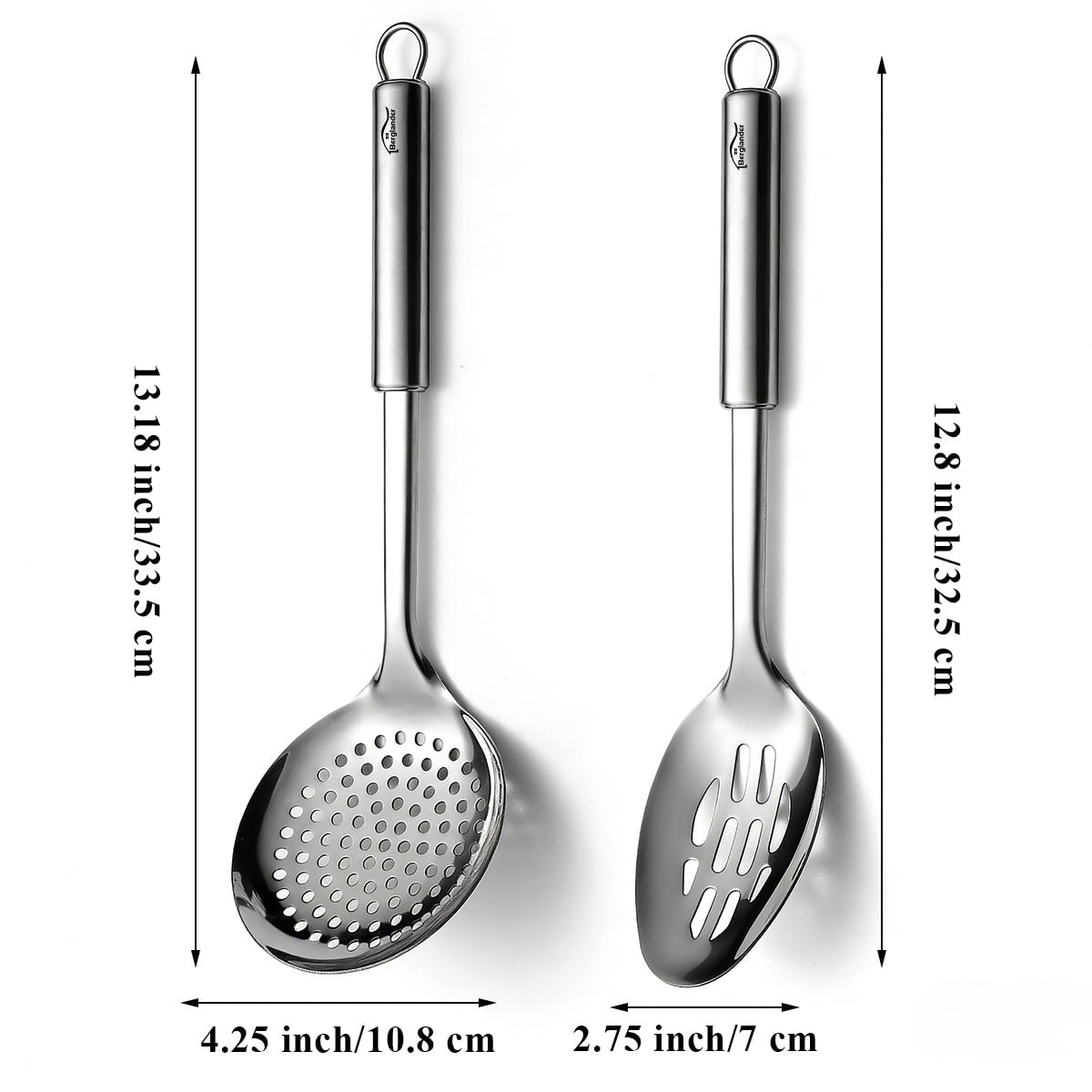 Berglander Kitchen Skimmer 13 Inches (Each Utensil), Stainless Steel Silver