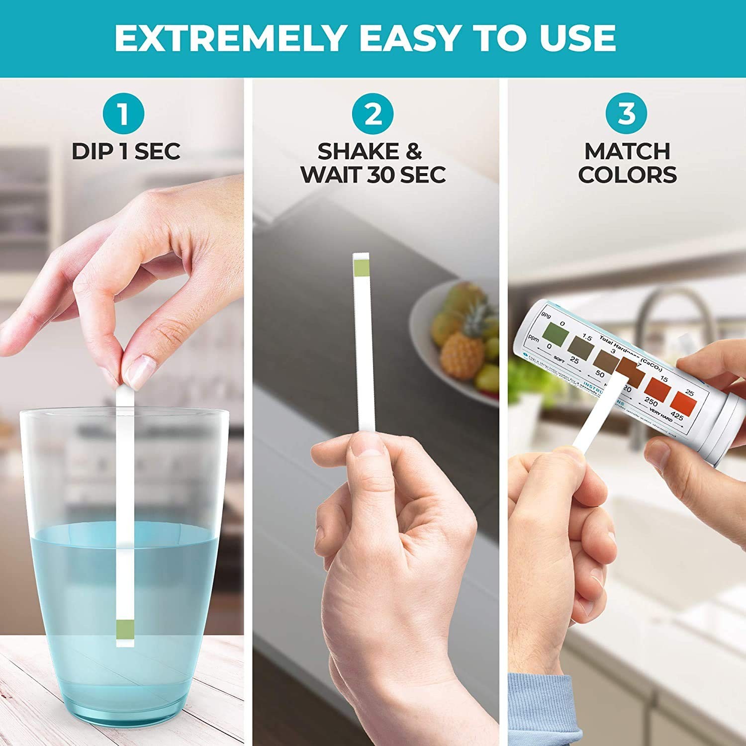 Varify Water Hardness Test Kit – Water Testing Kit for Home, Drinking, Well,
