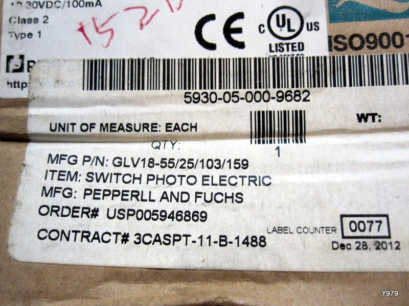 Pepperl+Fuchs Factory Automation GLV18-55/25/103/159 Sensor Switch Photoelectric