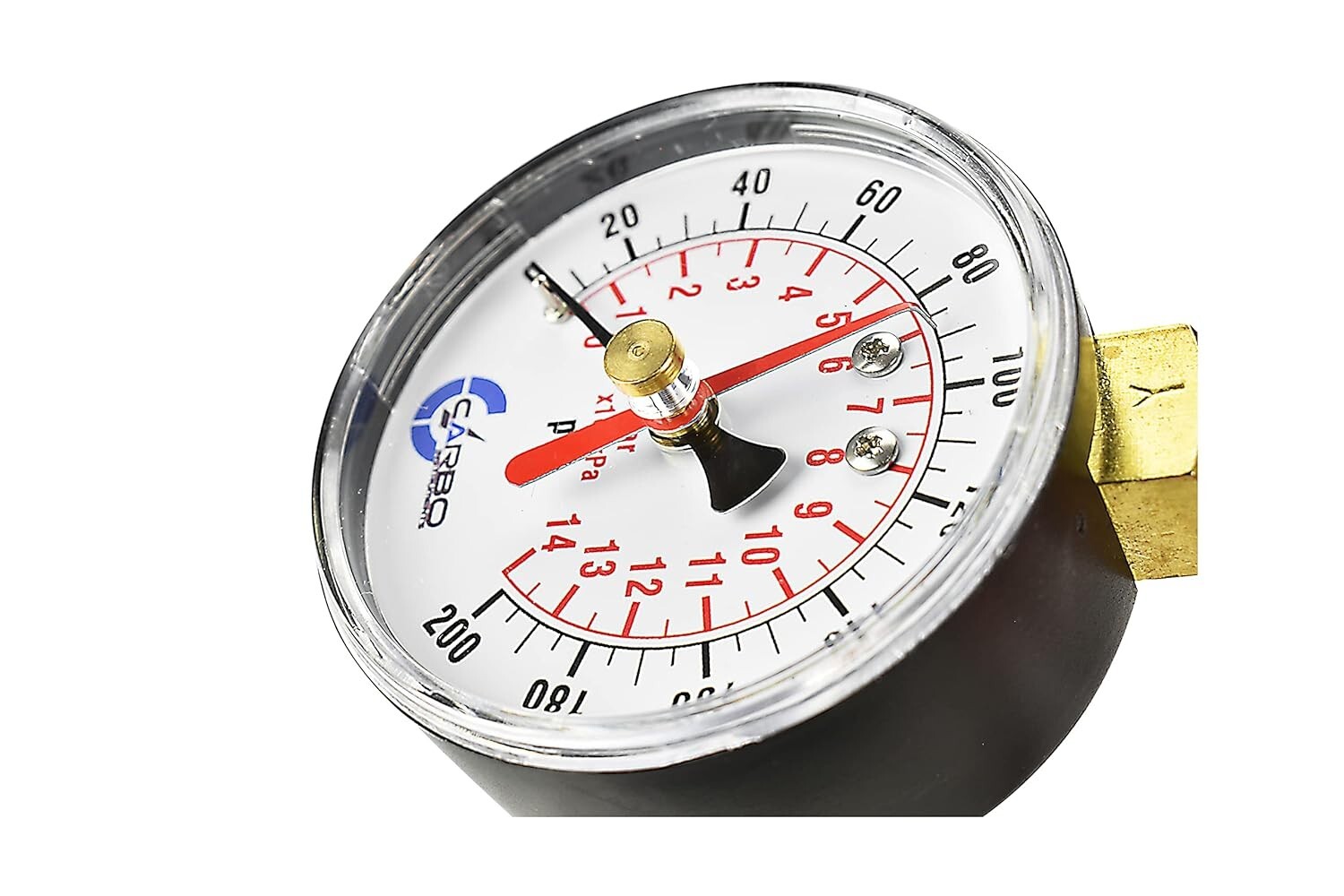 CARBO Instruments 2-1/2″ Water Pressure Test Gauge 200 psi, 3/4″ Female Hose