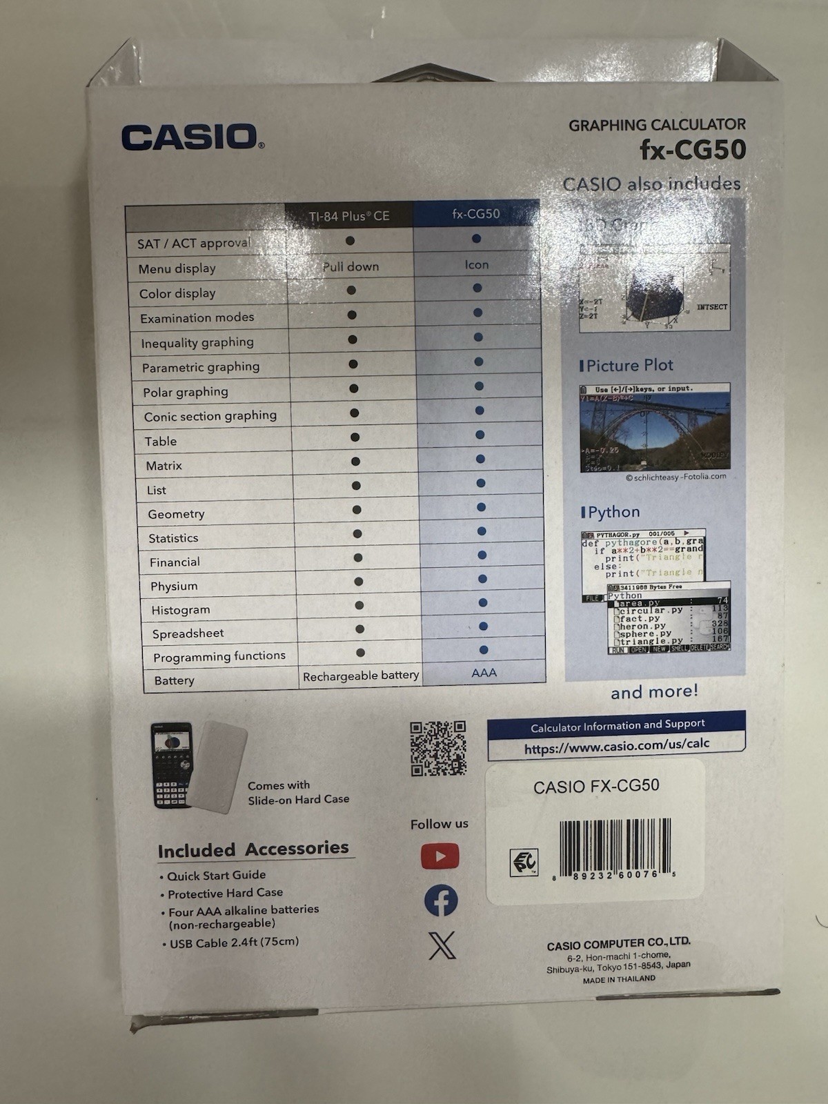 Casio FX-CG50 Graphing Calculator – Black