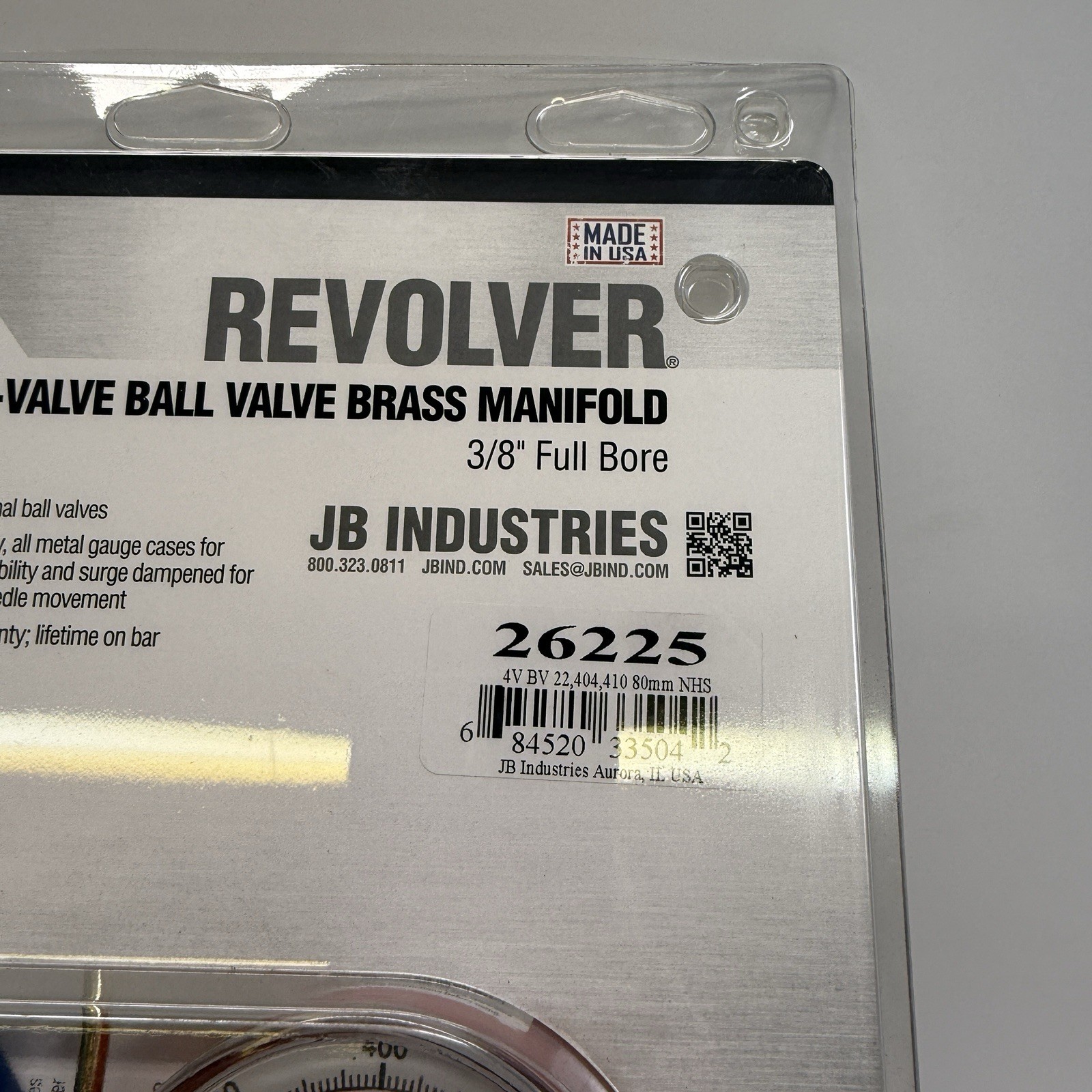 JB Industries Revolver 4-Valve Ball Valve Brass Manifold 3/8″ Full Bore #26225
