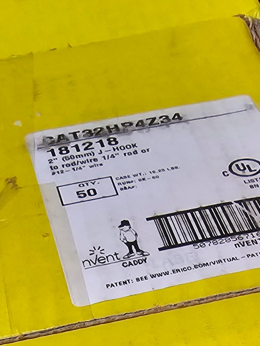 Nvent Caddy 2″ J-Hook CAT32HP4Z34 QTY.50
