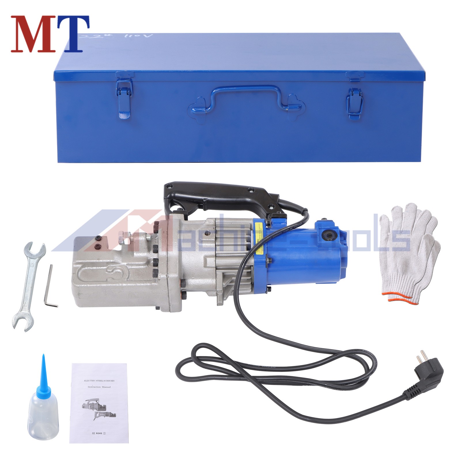 Heavy-Duty Rebar Cutter RC-20 1250W Motor 3/4» Max Cut Metal Storage Box