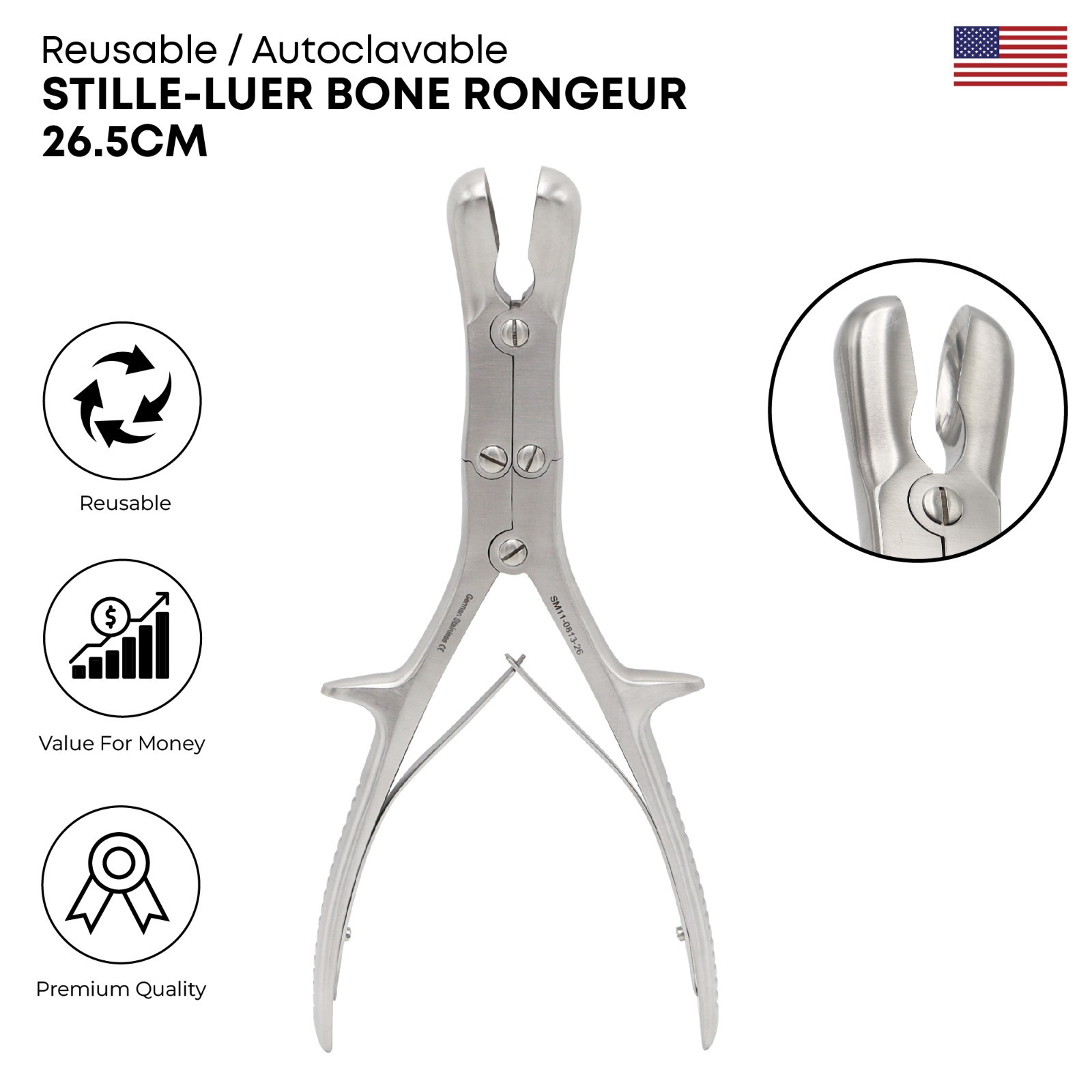 Stille Luer Bone Rongeur 26.5 cm Stainless Steel Premium Surgical Instruments