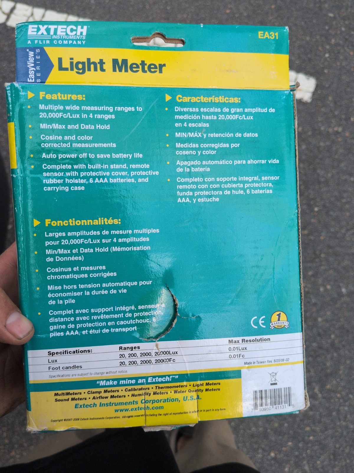 New! Extech Instruments LT300 Light Meter