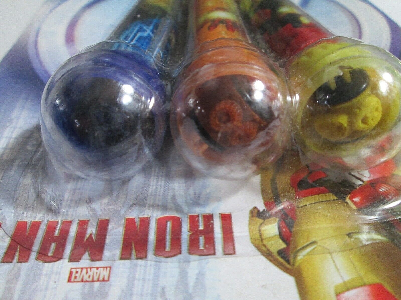 New – Marvel IRONMAN 3 Markers with Roller Stamps ( 3 pencils )