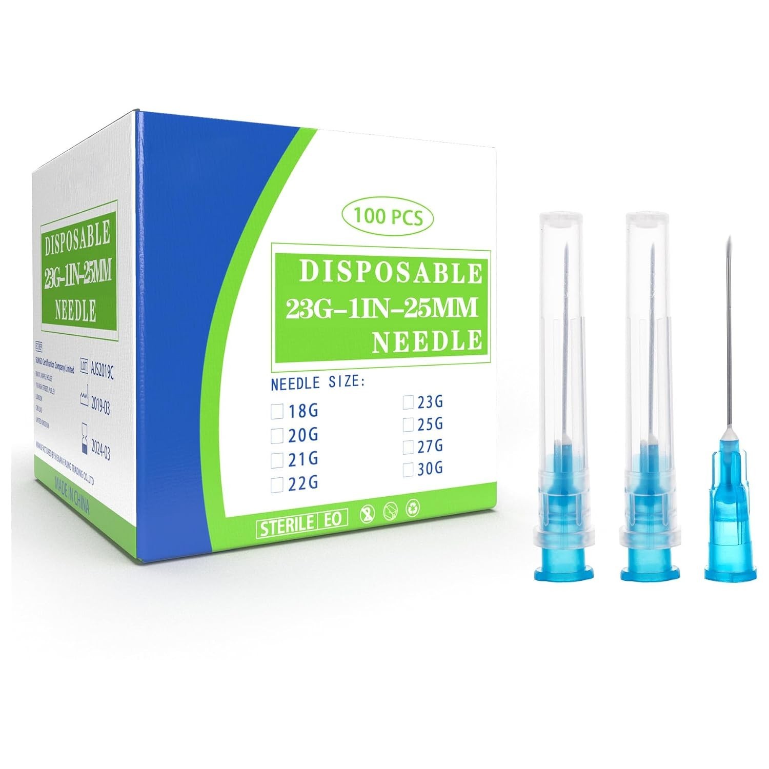 23 Gauge 1 Inch Dispensing Needles 100 Pack Luer Lock with Caps Sterile ✅