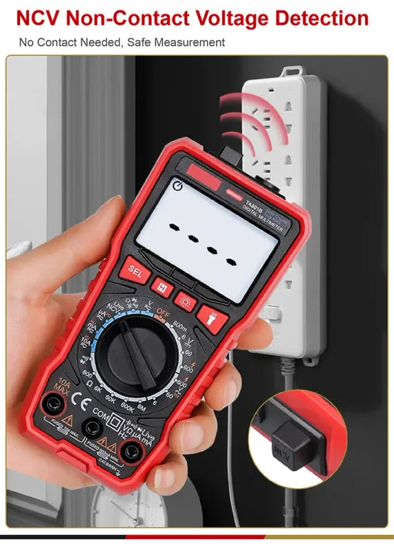 Digital Multimeter TA806 True RMS Auto Ranging AC DC Voltage Resistance Tester