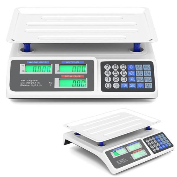 Digital Price Computing Food Scale 66lb/30kg Commercial Stainless Pan Market
