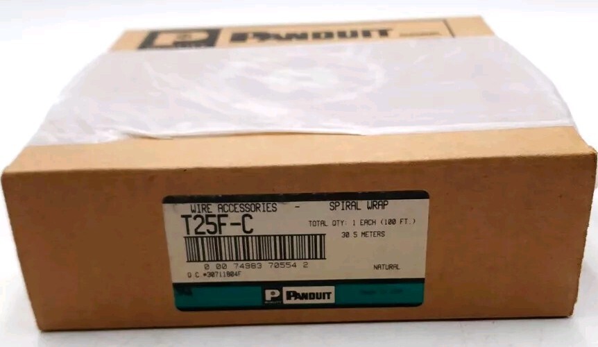 Panduit Spiral Wrap/Wrapping T25F-C 100’ft 30.5M Color: Natural Wire Accessories