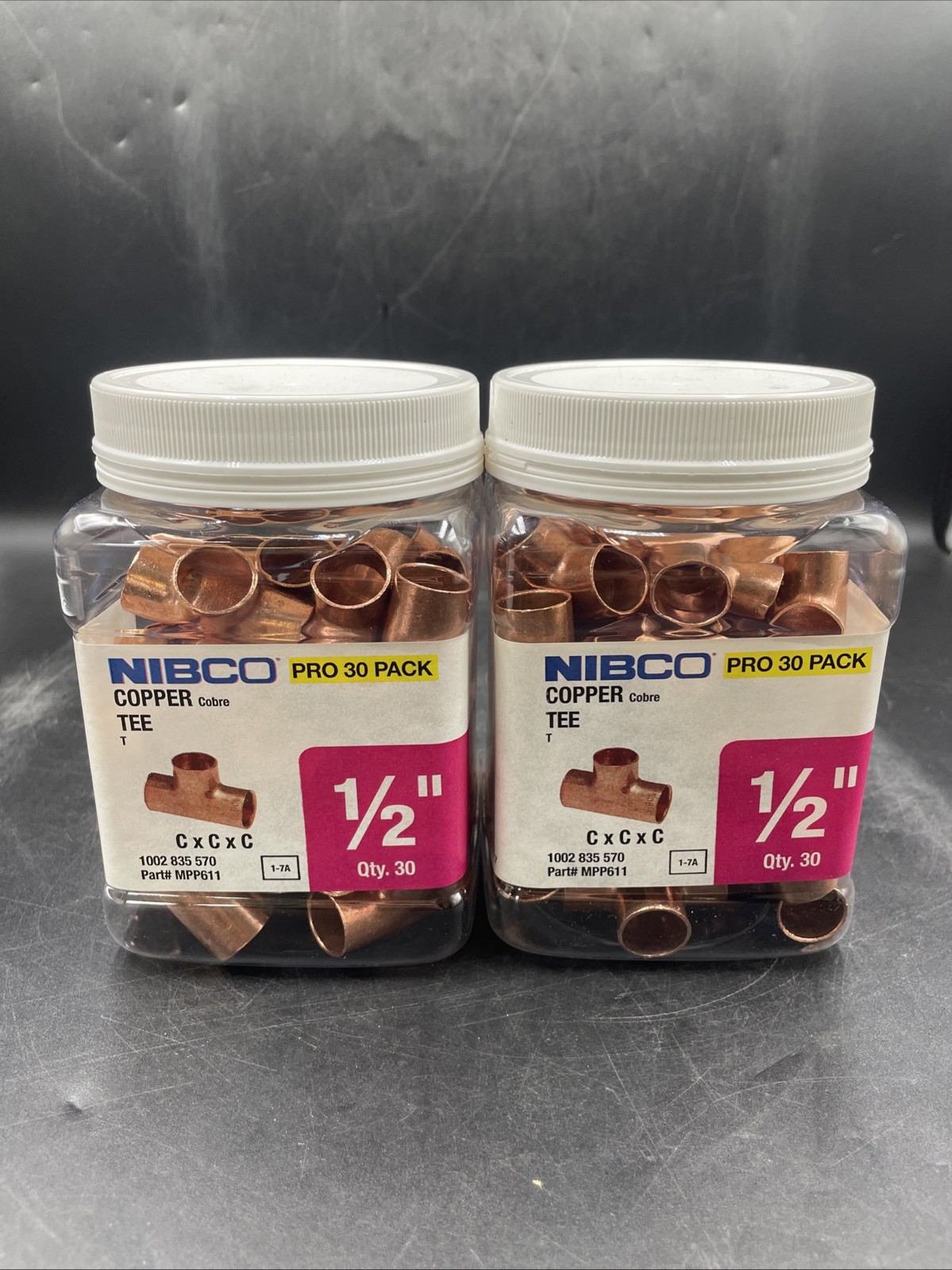 Nibco (Pro 30 Pack) 2 Pack Total 60 1/2″ Copper Tees