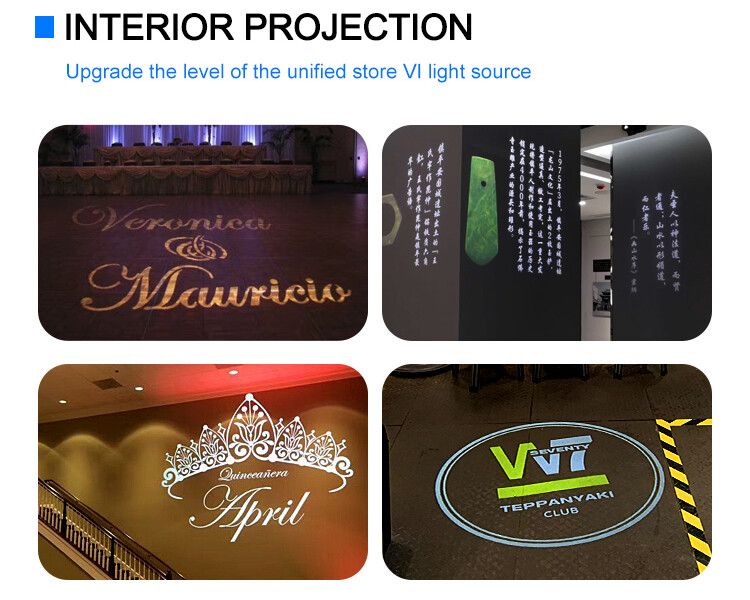 60W 600W Custom 7 Logo Waterproof Auto Switch Rotate LED GOBO Projector Light