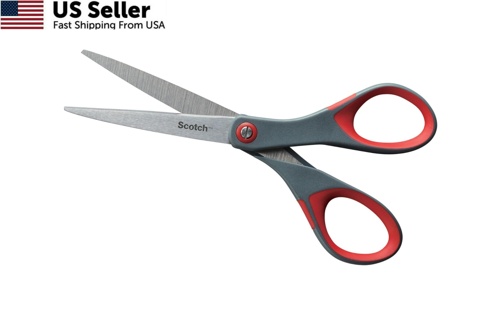 Scotch 6″ Precision Scissors, Great for Everyday Use (1446) 6-Inches, Grey/Red