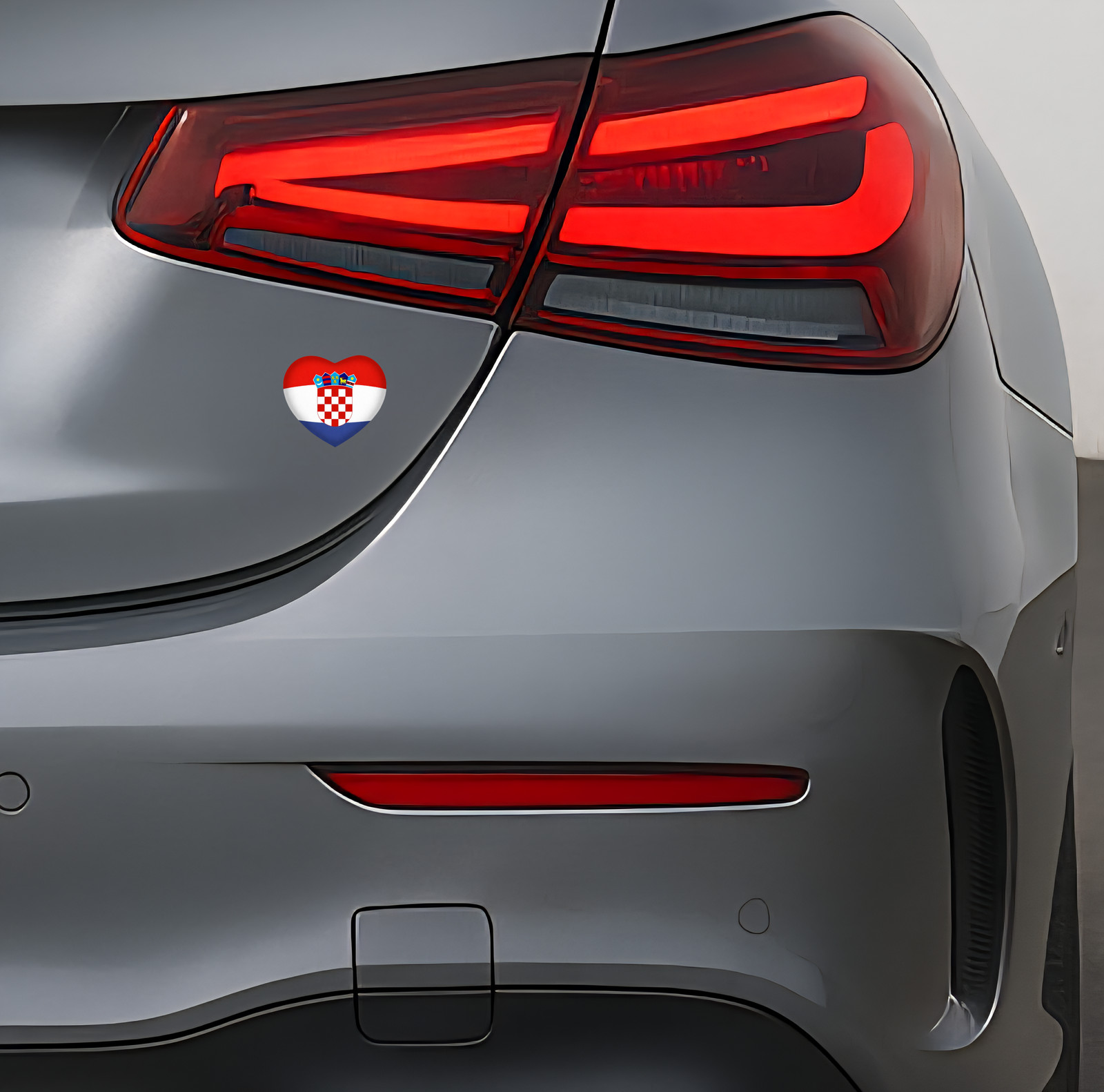 Croatia Hrvatska Croatia Heart Sticker – Croatia Car Laptop Helmet – 5.0 x 4.5