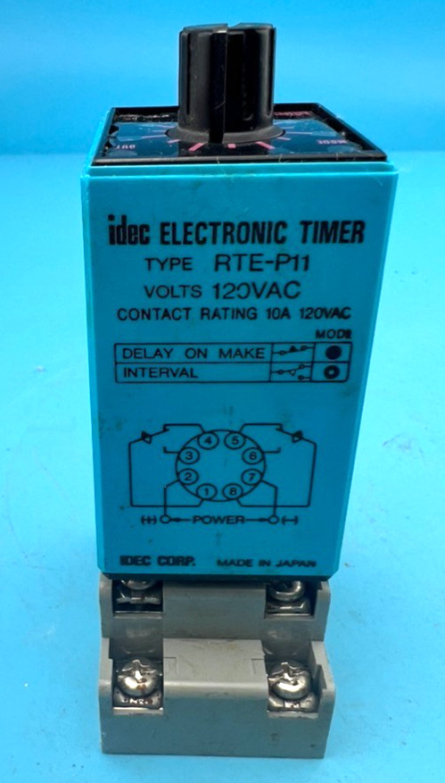 Idec RTE-P11 Electronic Timer Relay Socket 24V 10A 120V 0.1 Sec-10 Min SR2P-05
