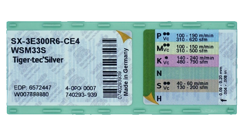 WALTER GROOVING INSERT SX-3E300R6-CE4 WSM33S MADE IN GERMANY NEW 10 pcs.