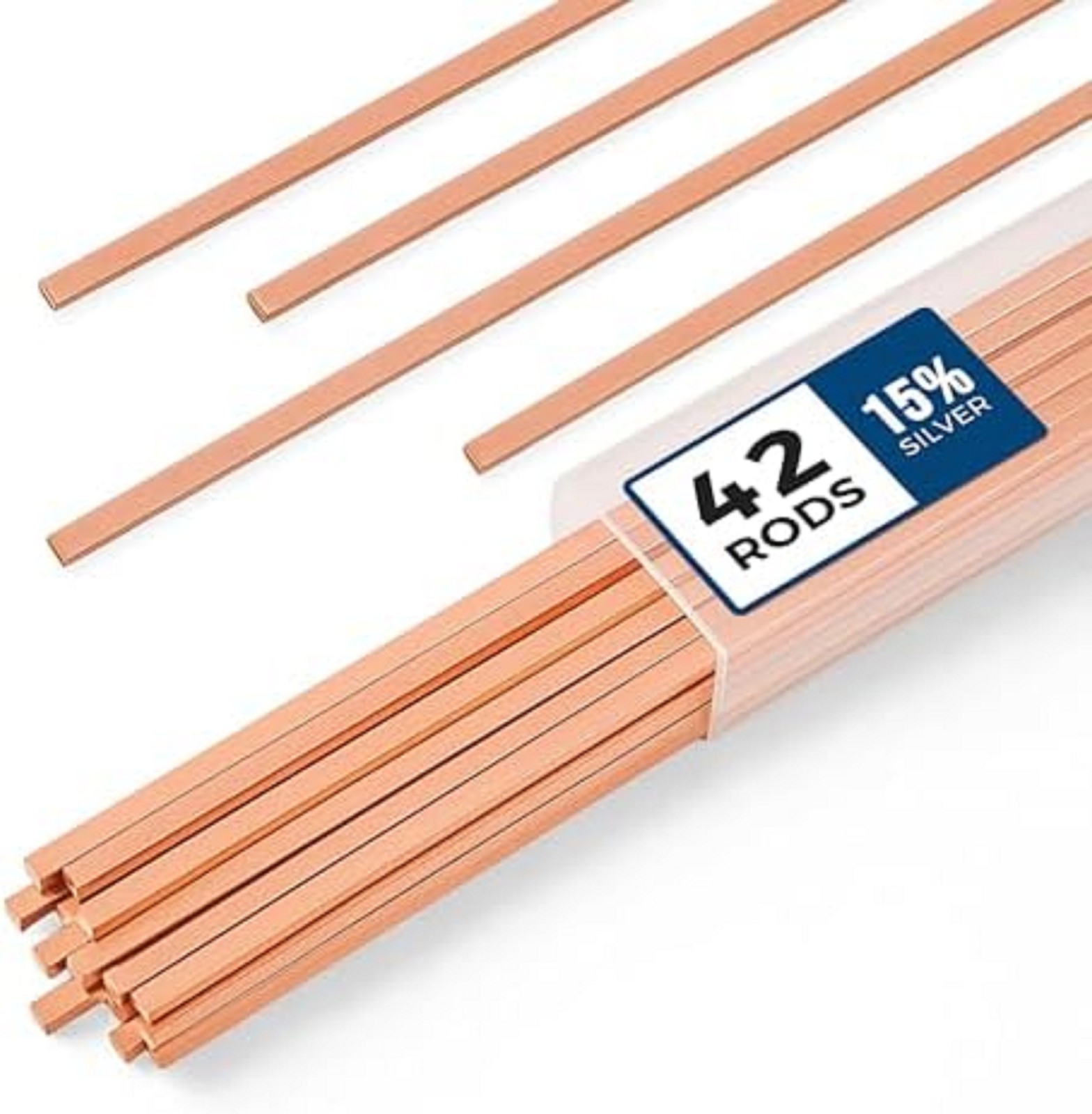 42 Pcs Brazing Rods AWS Bcup-5 15% Silver Solder Phos Copper Brazing Alloy Flat
