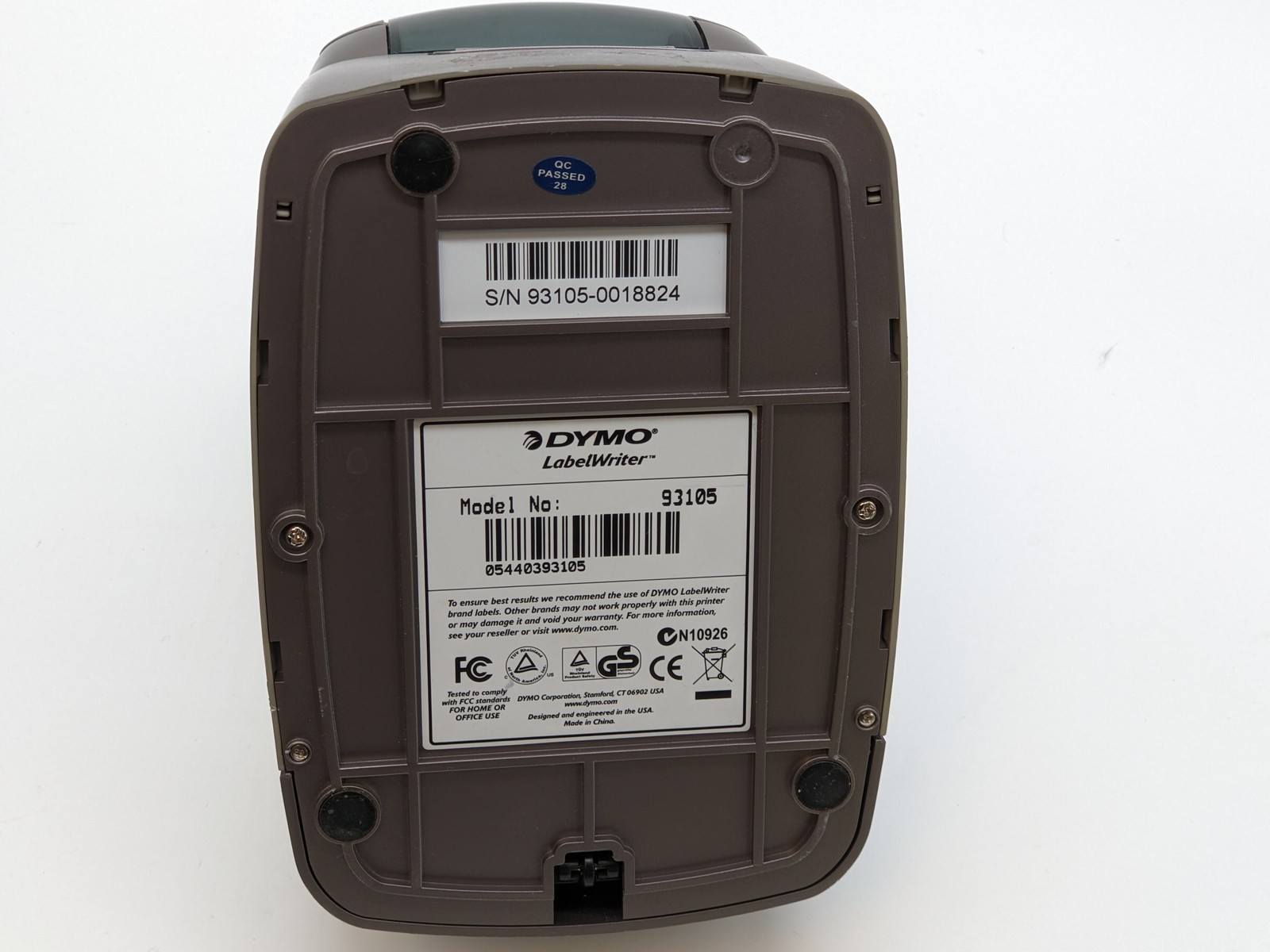 Dymo LabelWriter Duo USB Label Printer 93105 NO AC adapter &USB Cable FREE S/H