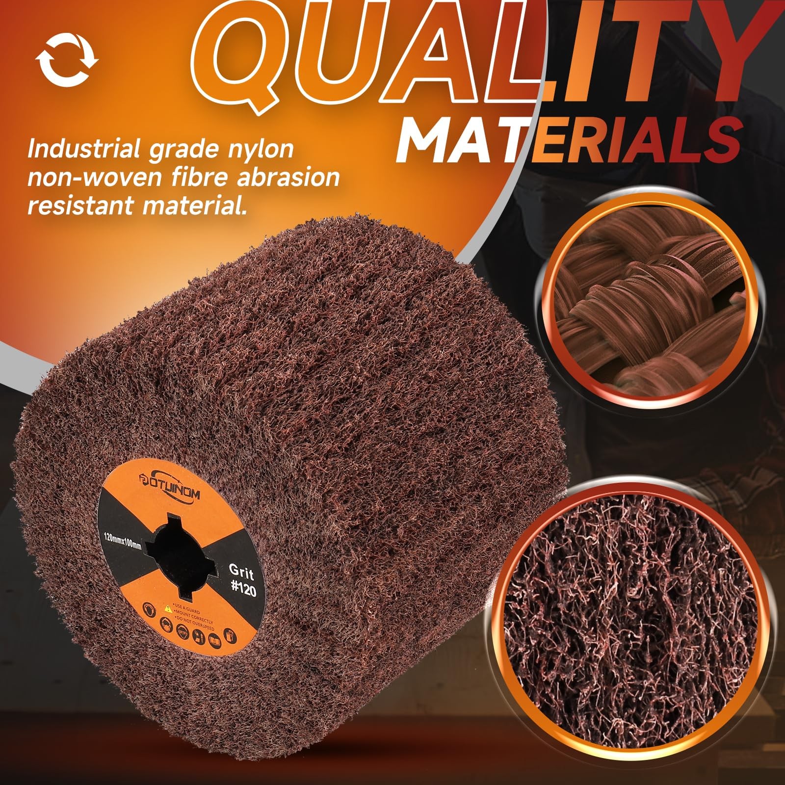 Non-Woven Wheel Surface Conditioning Tool, 120 Grit 120 x 100 x 19 mm Abrasiv…