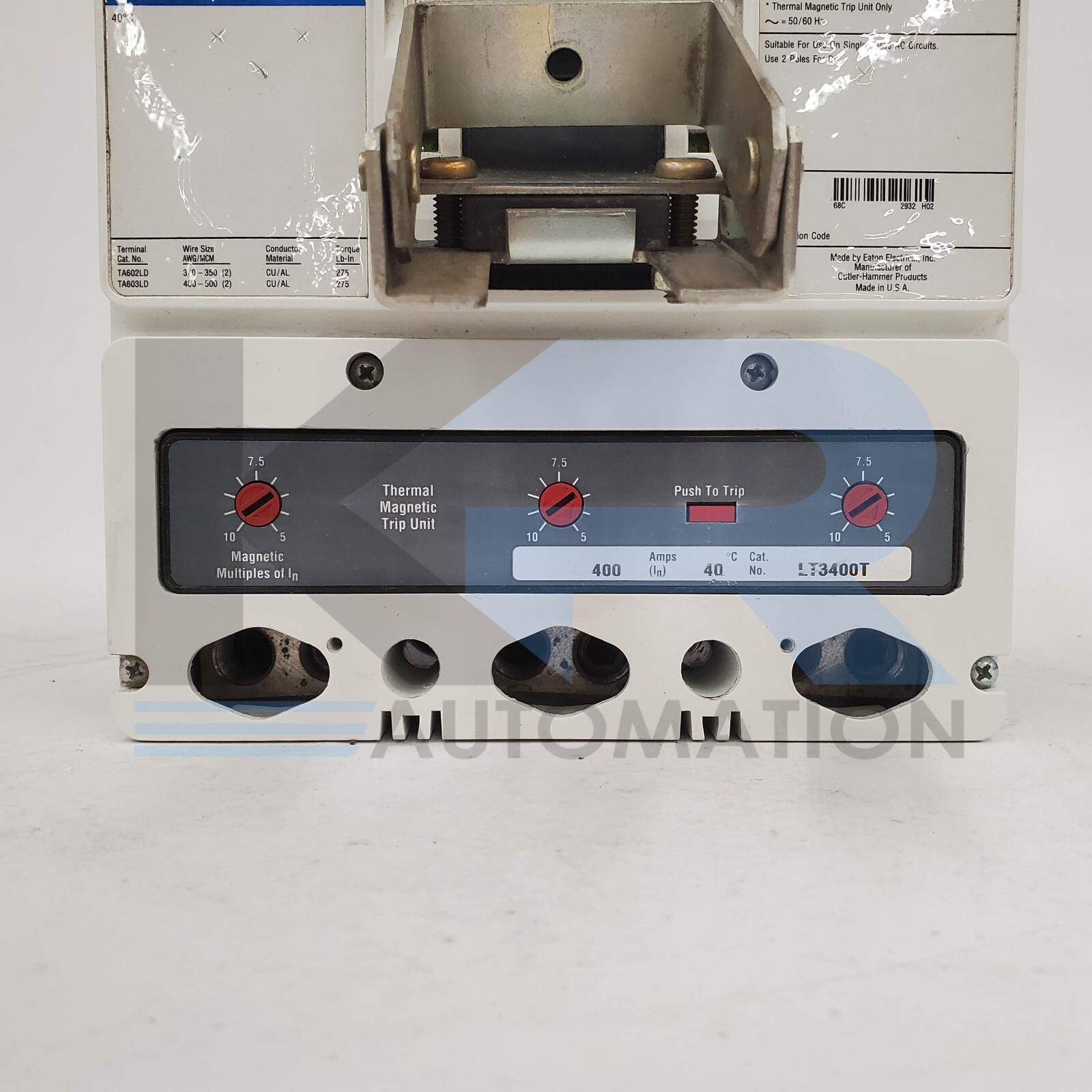 Automation Direct L3P 35K Industrial Circuit Breaker 400A 3P 600VAC 250VDC
