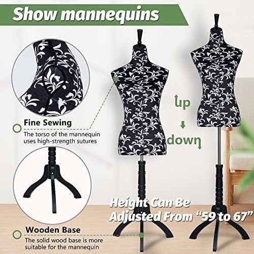 Display Mannequin Torso – Fiberglass, Adjustable Height, Flannelette Cover