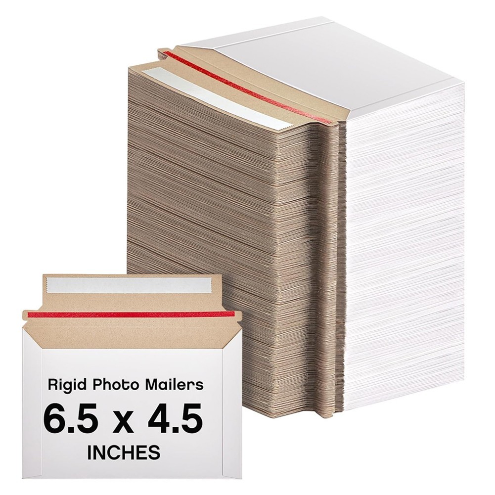 25-1000 6.5″ x 4.5″ Rigid Mailers Self Sealing Document Flats Cardboard Envelope