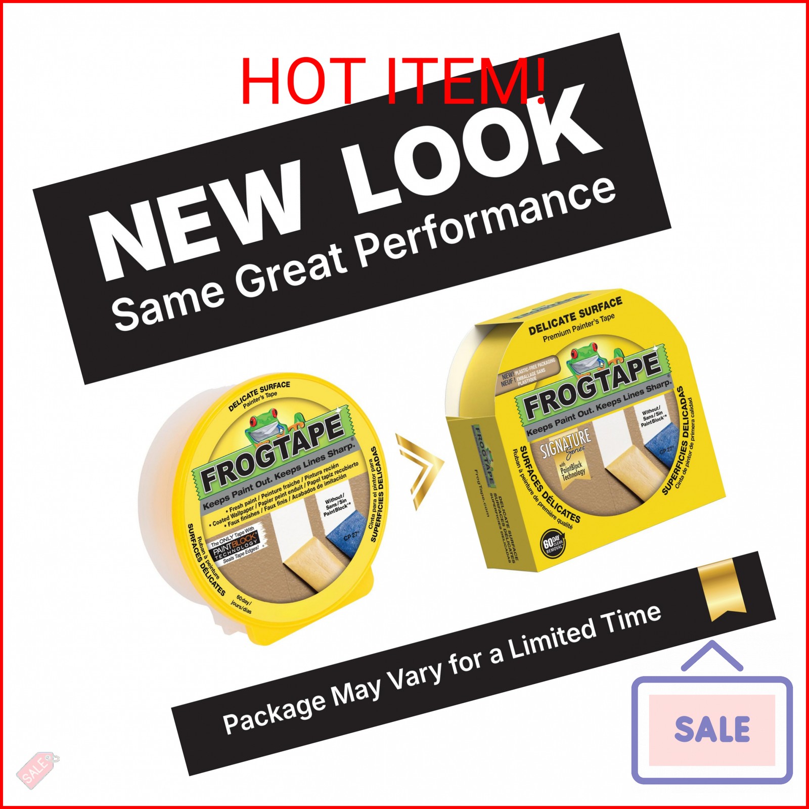 FrogTape Delicate Surface Painters Tape with PAINTBLOCK, 1.5 in Wide (0.94 in x