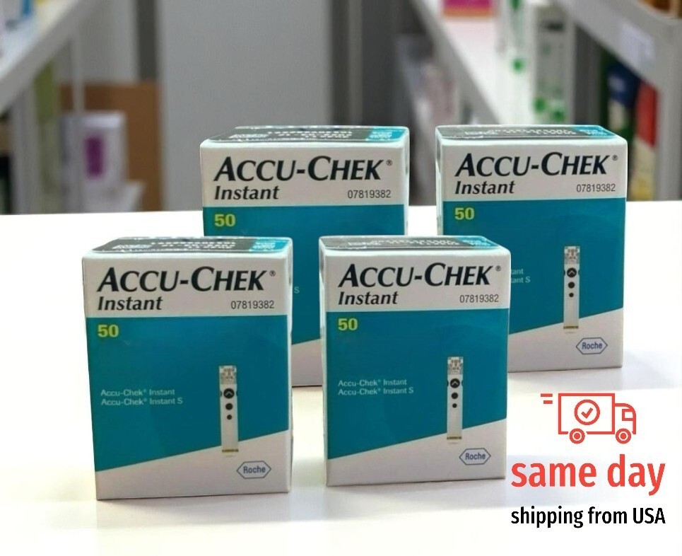 Accu-Chek Instant Test Strips 50X2 Box (100 total) Delivery from USA Exp:10-26