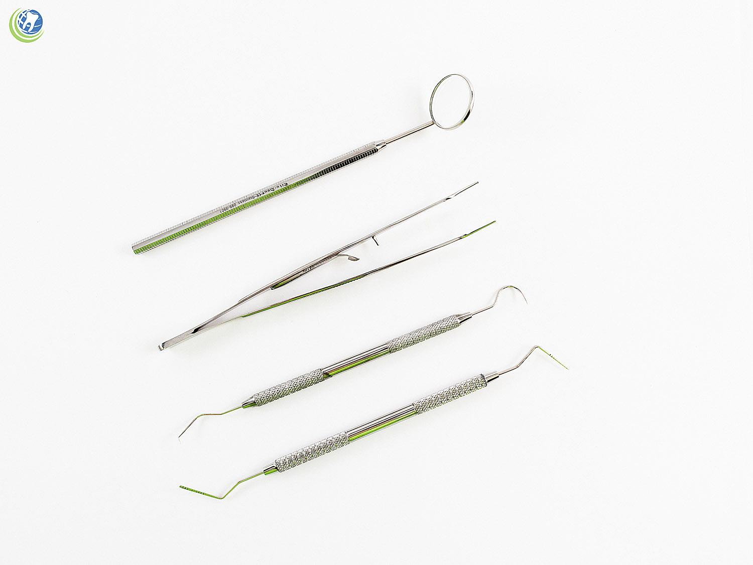 DENTAL DIAGNOSTIC INSTRUMENT KIT 4 PC MIRROR PLIERS EXPLORER & PROBE STAINLESS