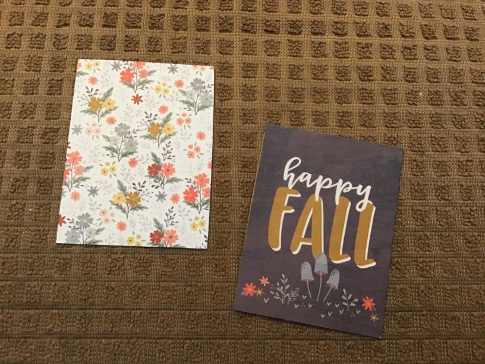 Handmade Naked Junk Journal 5-1/2” x 4-1/4” Mushroom & Leaves Print Cover