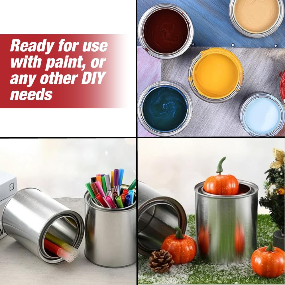 LAUCO Empty Paint Cans with Lids – 128 oz Gallon Metal Paint Cans, 6 Pack,