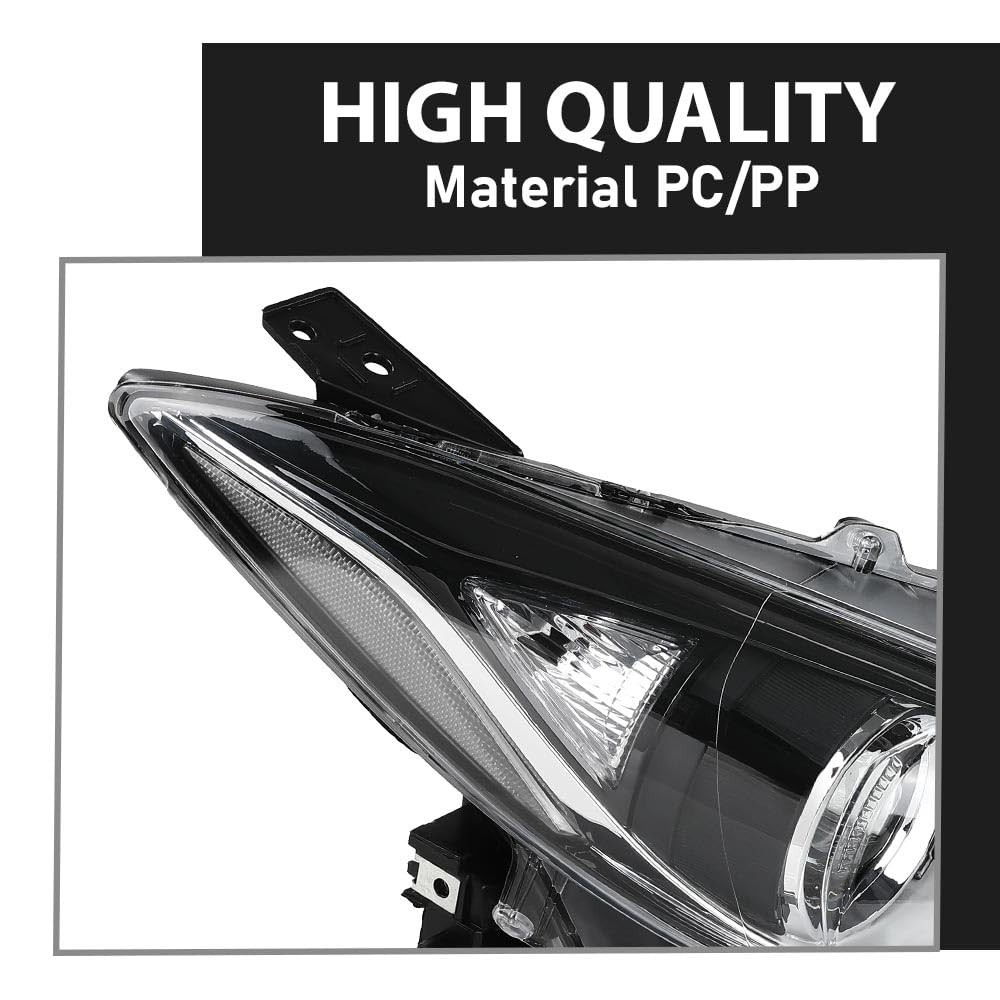 Headlight Pair w/o Bulbs Mazda 3 2014-2016 BHN1510K0 Clear Lens Black Housing