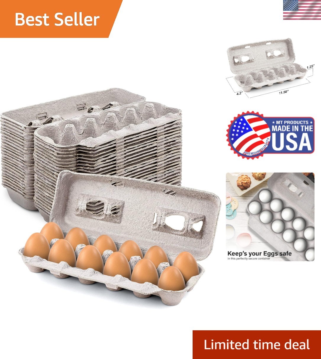 Blank Egg Cartons Made of Recycled Pulp – 15 Pack for Personal & Creative Use