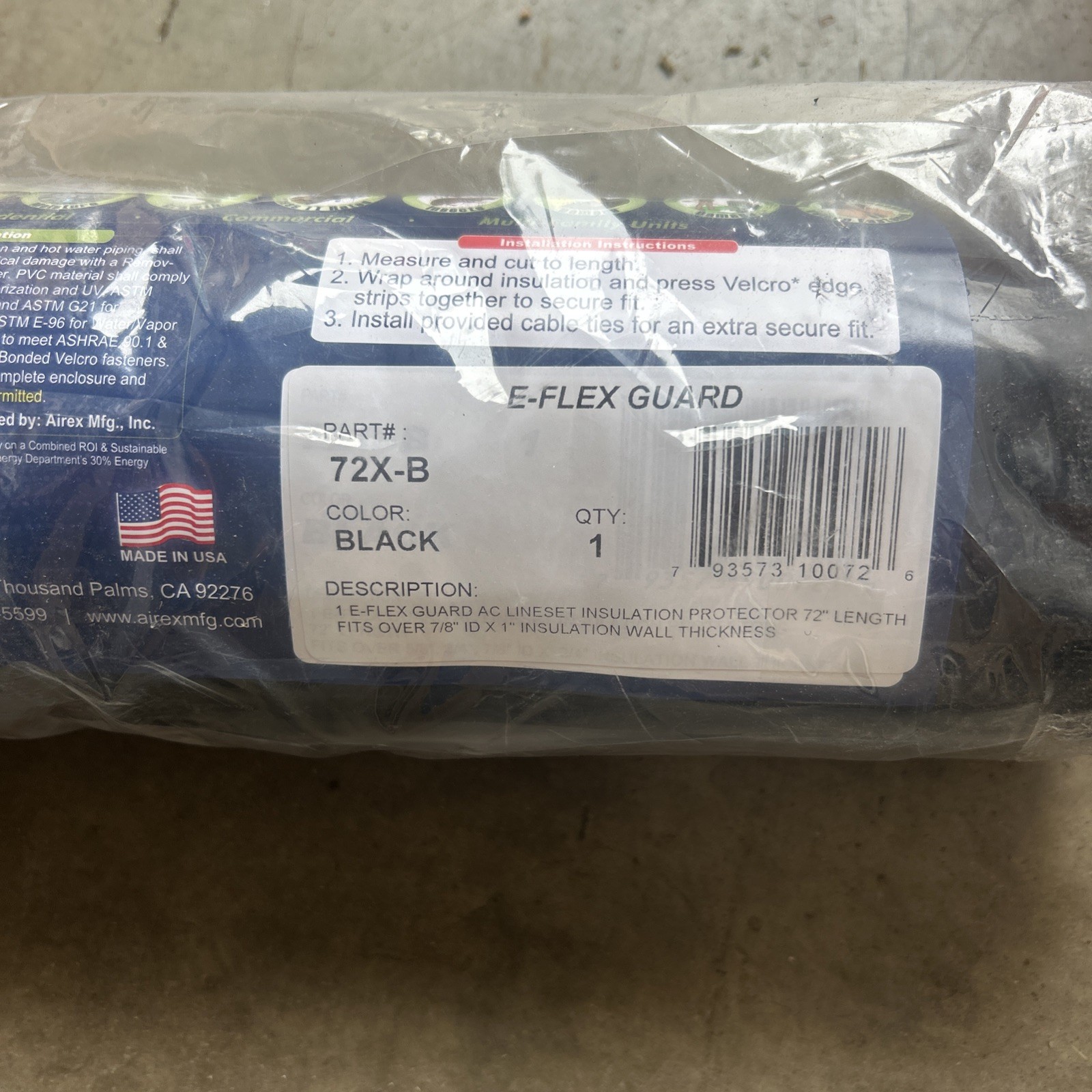 Airex Eflex Guard 72X-B series HVAC Piping Insulation Protector (6ft Roll)