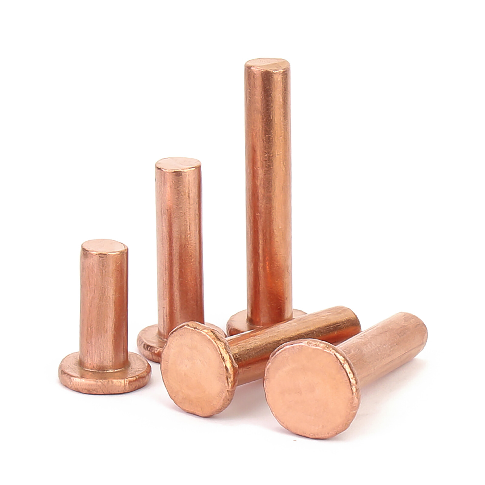 Solid Copper Flat Head Rivets – 1/16″ 5/64″ 3/32″ 1/8″ 5/32″ 3/16″ 1/4″ 1/3″