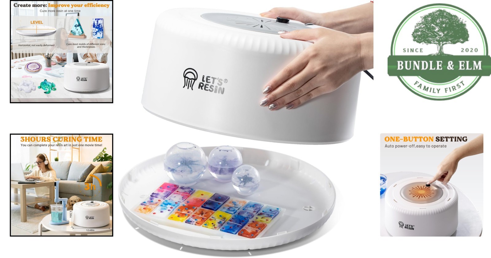 Resin Curing Machine with Large Tray for DIY Silicone Molds & Fast Drying