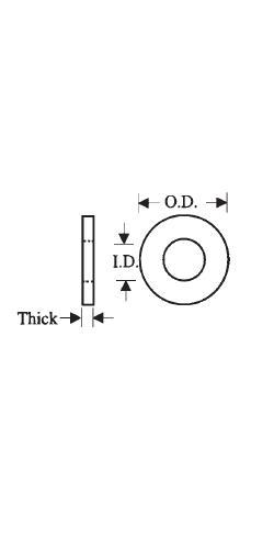 M6 Washer 12.0mm OD 1.57mm thk Phenolic Insulating Fastener PH71806