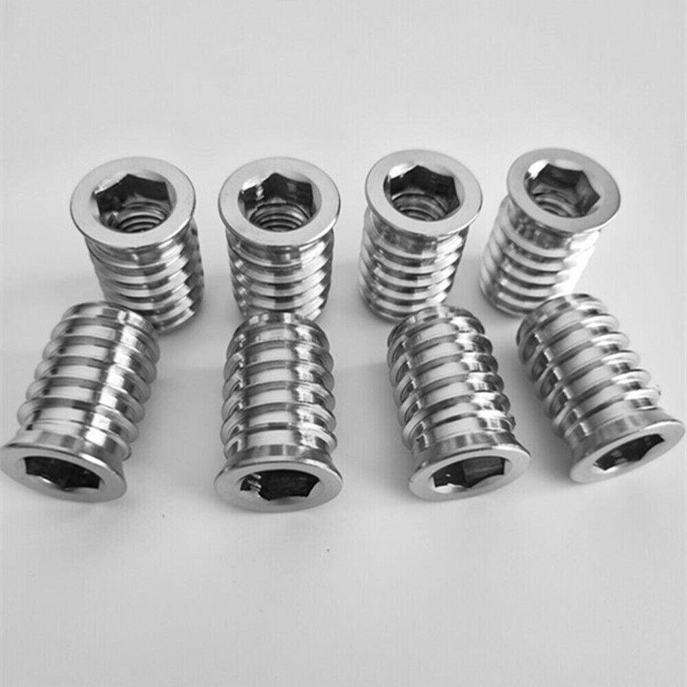 M6 M8 M10 Stainless Steel Furniture Nut Hex Flat Head Screw Threaded Wood Insert