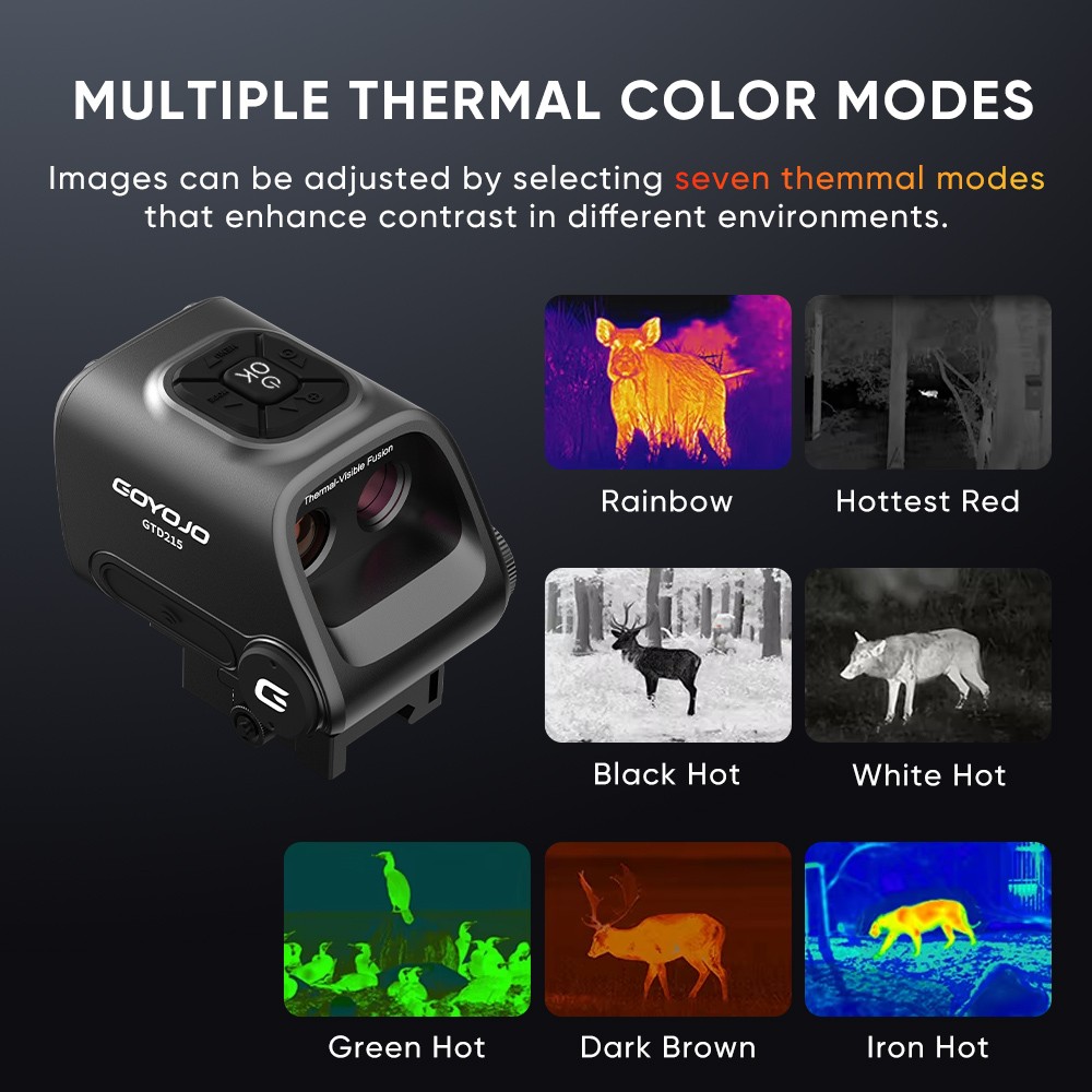 GOYOJO GTD215 Thermal Night Vision Dual Light Fusion Scope for Hunting DAY&Night