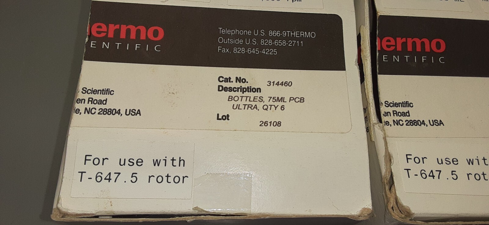Thermo Scientific 75ml bottles PCB ultra Lot of (9)