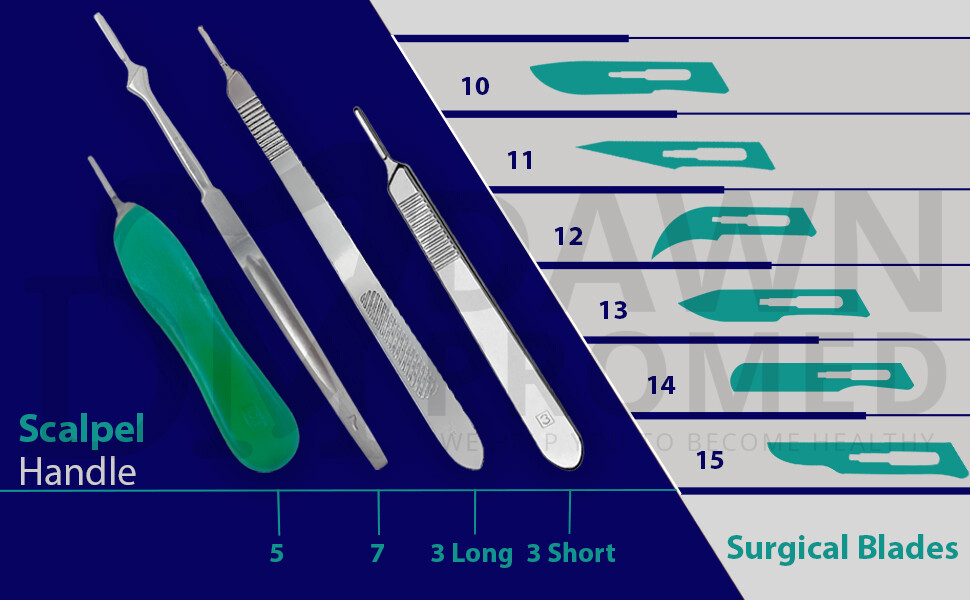 BP Scalpel Handles Stainless Steel, Lightweight, Fits Surgical Blades German Gr